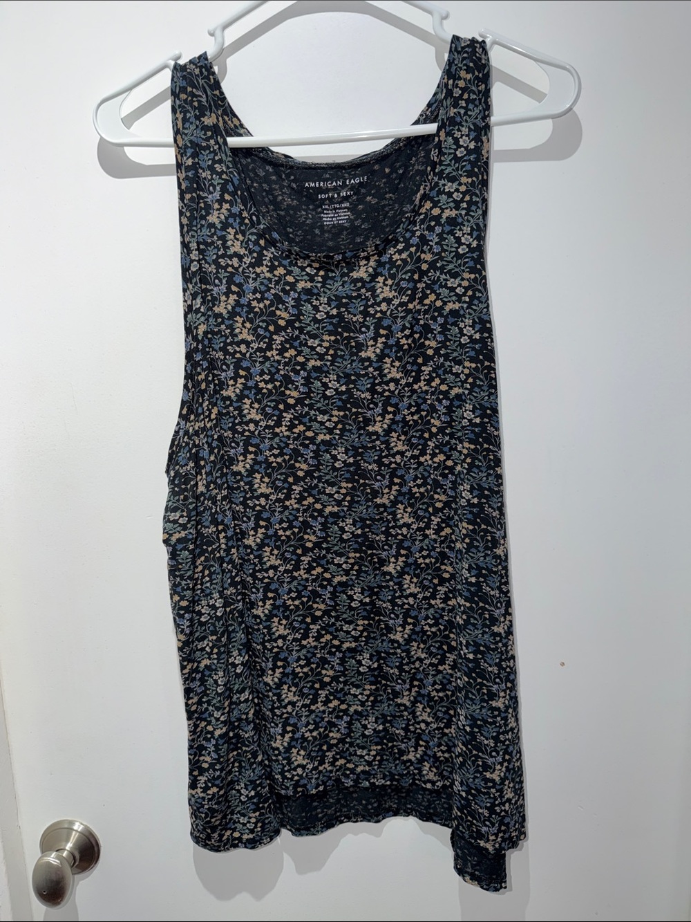American Eagle Outfitters Navy Floral Tank